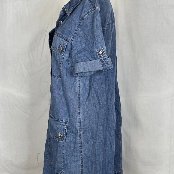Veronica Beard Warren Denim Mini Dress • Size 14 • Blue - Picture 3 of 8